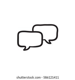 Icono de esbozo vectorial de cuadrados de voz aislado en el fondo. Icono de cuadrados de voz dibujado a mano. Los cuadrados de voz dibujan un icono para infografía, sitio web o aplicación.