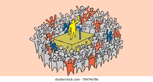 A speech for success. Business coach.Speaker giving talk at business conference event.