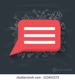 Speech symbol design on blackboard background,clean vector