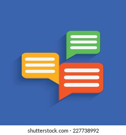 Speech symbol on blue background,clean vector