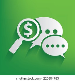 Speech symbol on green background,clean vector