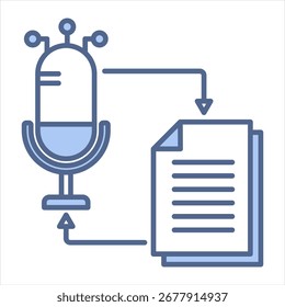 Ilustración vectorial de íconos azules de síntesis de voz