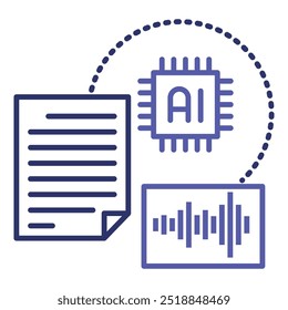 Speech Synthesis. Icon representing technology that converts text to speech , text to voice for various applications