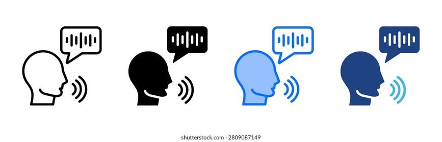 Speech Synthesis icon set multiple style collection