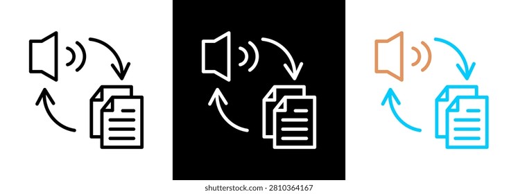 Speech Synthesis white and black background Icon