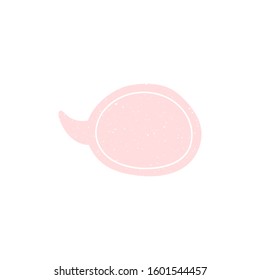 Speech talk bubble template. Isolated chat icon with texture. Hand drawn comic, retro speak cloud. Vector Illustration