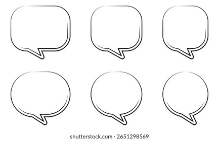 Speech talk bubbles for comics text. Blank speech bubbles, chatting box, message box for poster, t shirt, comics, banner.