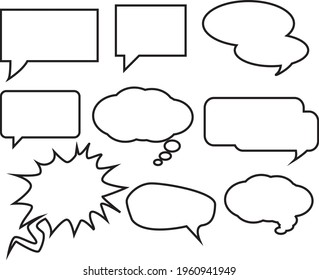 speech text bubble icon set vector