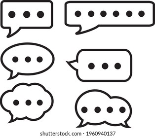 speech text bubble set, symbol dand vector design simple vector 