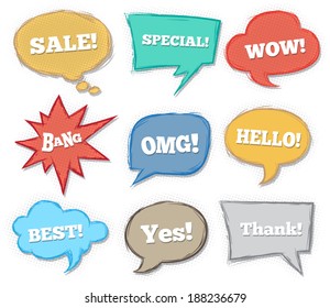Speech text comic drawing style. Can use for business promotion, sticker.
