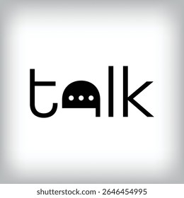 Speech text and speech mark logo. Unique design identity. Text flat logo template.