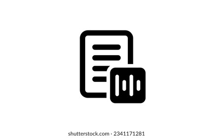 speech to text system recognition vector icon black and white background outline style eps8