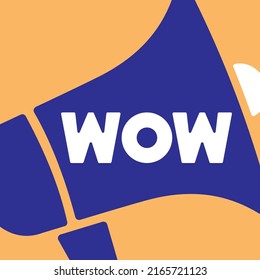 Speech with text WOW simple illustration