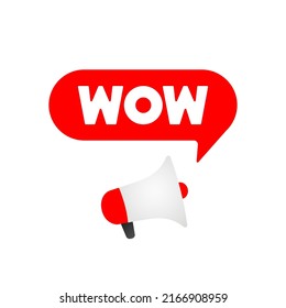 Speech with text WOW simple illustration