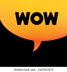 Speech with text WOW simple illustration