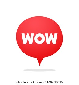 Speech with text WOW simple illustration