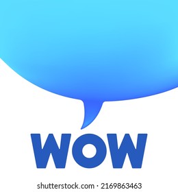 Rede mit Text WOW einfache Illustration