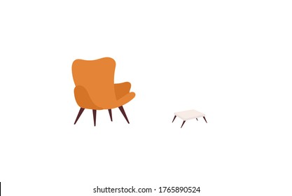Speech therapist chairs background. Modern illustration slider site page. Chairs in the speech therapist's office concept. Design of the psychologist's office for children web banner vector. 