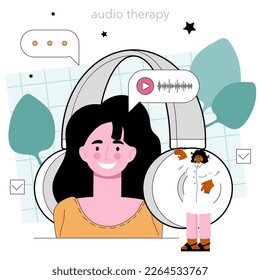 Speech therapist concept. Didactic correction and speech treatment. Doctor diagnozing and treating of communication problem and speech disorder. Vector flat illustration