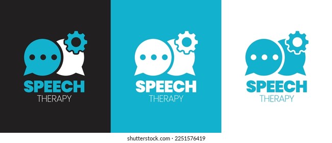 Speech Therapy clean modern and minimalist iconic brand Logo identity design with multiple color versions for business