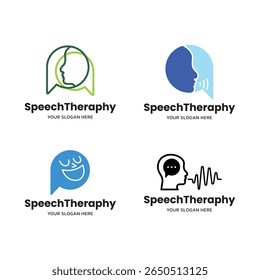 Speech Therapy Clinic Logo Design Pack – Voice, Talk, and Language Icons