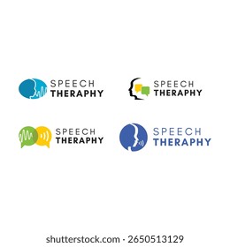 Speech Therapy Clinic Logo Design Pack – Voice, Talk, and Language Icons