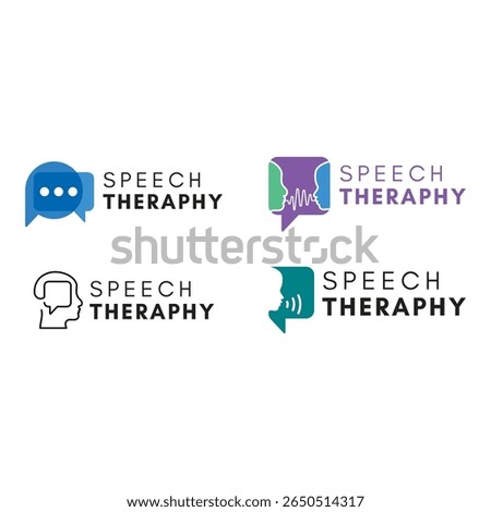 Speech Therapy Clinic Logo Design Pack – Voice, Talk, and Language Icons
