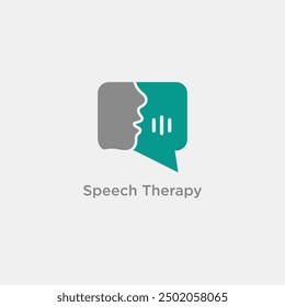 Speech therapy, therapy, speech fully editable vector logo template