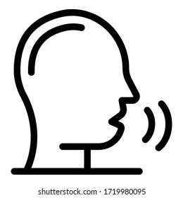 Speech therapy icon. Outline speech therapy vector icon for web design isolated on white background