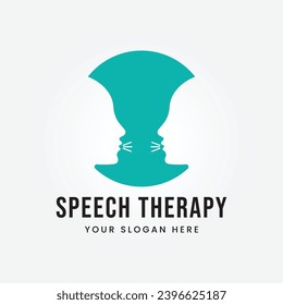 Speech Therapy Logo Design Vector Template Illustration