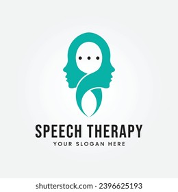 Speech Therapy Logo Design Vector Template Illustration