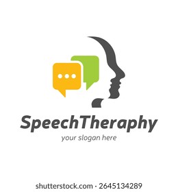 Speech Therapy Logo Design Vector Templates