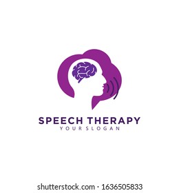 Speech Therapy Logo Vector Stock