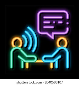 Speech Therapy neon light sign vector. Glowing bright icon Speech Therapy sign. transparent symbol illustration