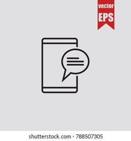 Speech thin line icon in trendy isolated on grey background.Vector illustration.