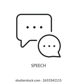 Speech thin line vector icons.