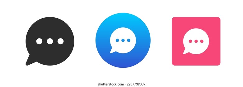 Speech think bubble chatting message cyberspace communication dialogue icon set vector flat illustration. Chat box social network texting conversation incoming discussion internet service connect