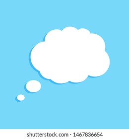 Speech or think bubble, empty communication cloud. Vector design element.