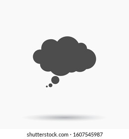 Speech or think bubble, empty communication cloud. Vector design element.