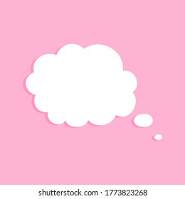 Speech or think bubble, empty communication cloud. Vector design element.