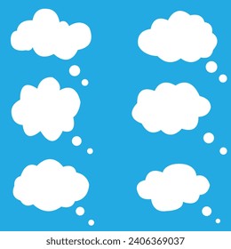 Speech or think bubble, empty communication cloud. Vector design element. Vector Illustration.