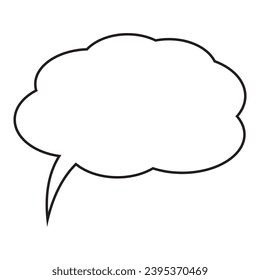 Speech or think bubble, empty line communication cloud. Vector design element.