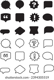Speech  Thought Bubble Geometric Shape Set — Color Asset Pack