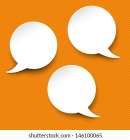 Speech and thought bubble label design. Eps 10 vector file.