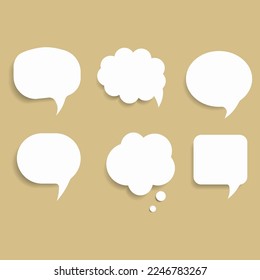 Speech thought bubble set, flat design, vector