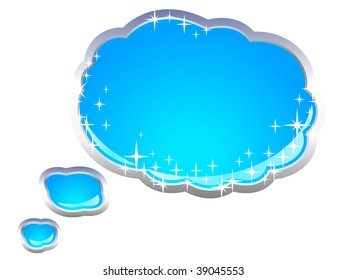 Speech And Thought Bubble With Stars