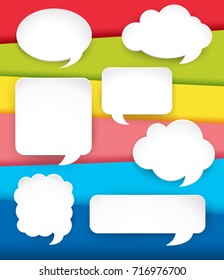 Speech and thought bubbles on rainbow color