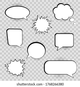 Retro Empty Comic Bubbles Elements Set Stock Vector (Royalty Free ...