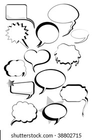   Speech And Thought Bubbles Set For Text