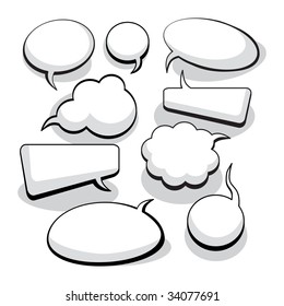 Speech And Thought Bubbles With Space For Text (vector). In the gallery also available XXL jpeg image made from this vector